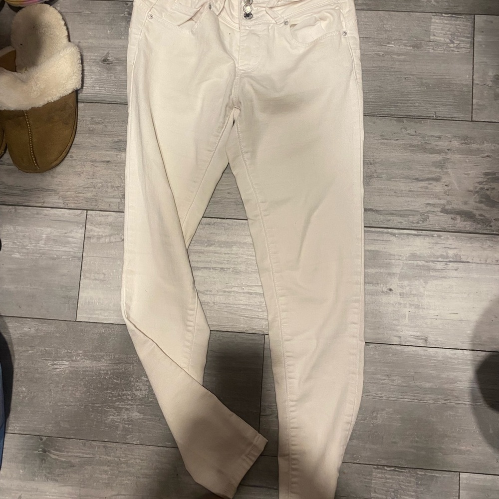 Cream Skinny Jeans